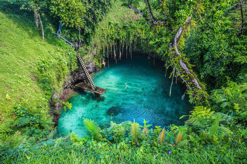 Sparkling water swimming hole Samoa