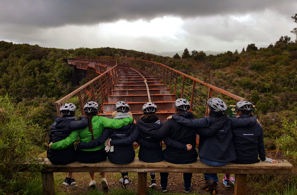 A group of cyclist enjoying the view