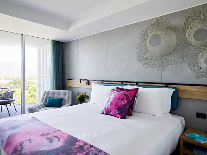 Guest room at Flynn, A Crystalbrook Collection Hotel