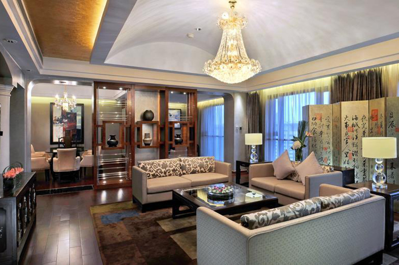 Interior view of the Presidential Suite at the Swissotel Grand, Shanghai, China