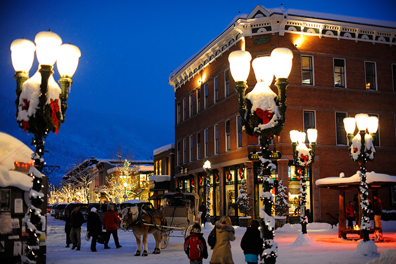 Aspen town at Christmas