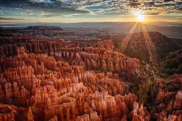 The limestone hoodoo formations in Bryce Canyon National Park