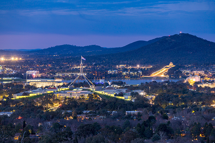 Canberra after dusk