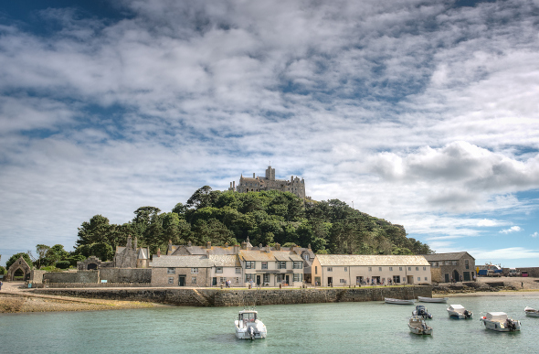 The castle island of St Michael's Mount in Cornwall, England.