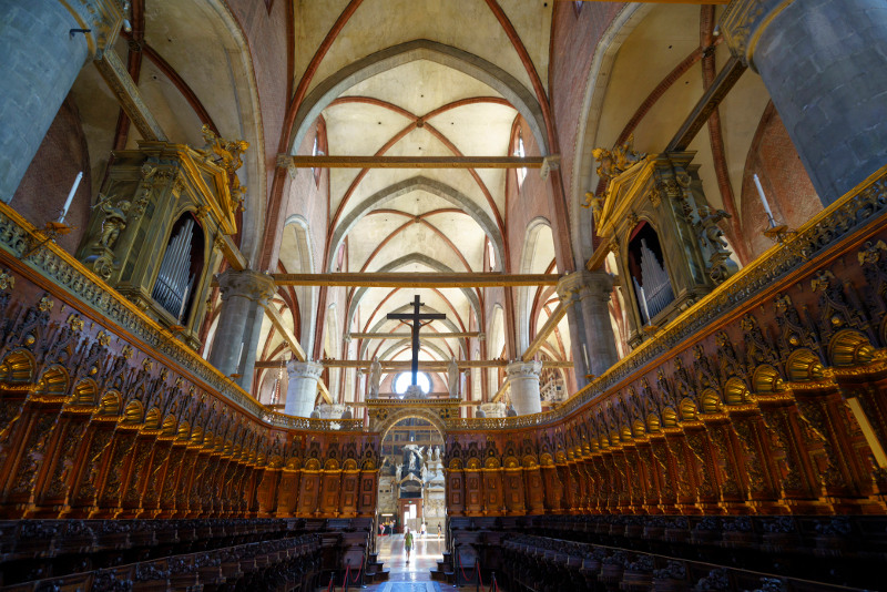 The interior of the Santa Maria Gloriosa dei Frari