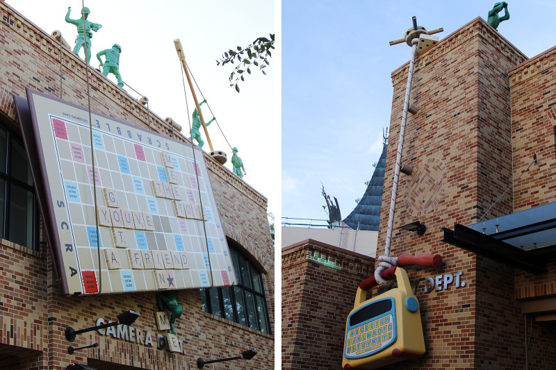Some of the Toy Story detailing found in Pixar Place