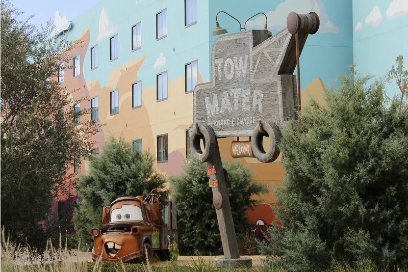 Mater outside the Disney Art of Animation Resort