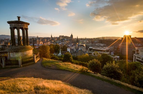 A view of Edinburgh's cityscape from Calton Hill 