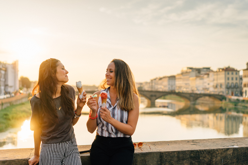 eating gelato italy