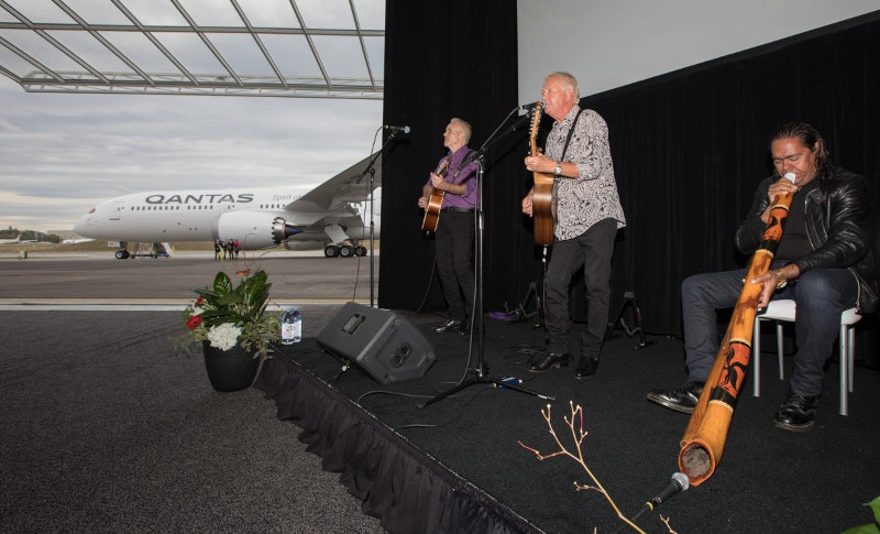 Ice House perform at Qantas Dreamliner debut