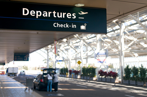 Departures sign at Sydney International Airport