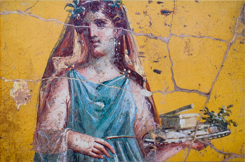 Detail of Roman Fresco found in Pompeii