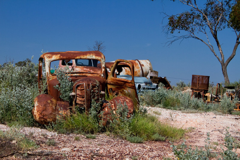 Abandoned cars and mining equipment New South Wales