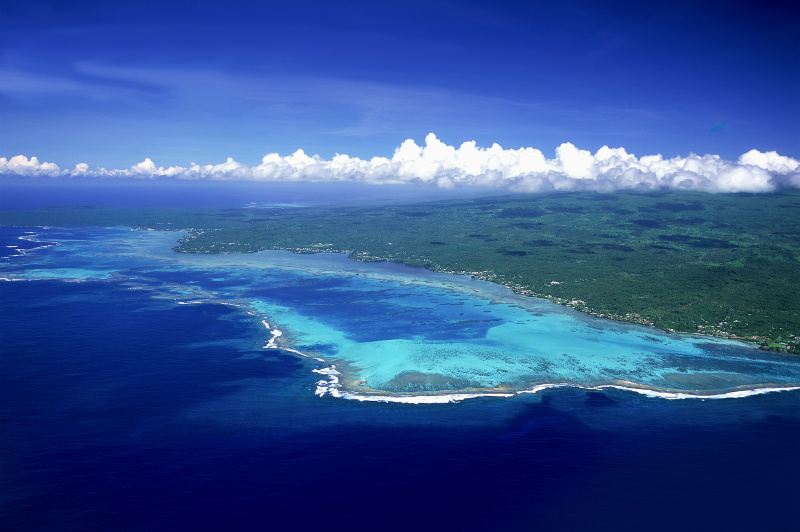 Aerial view of the island of Savai'i