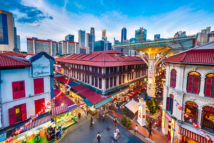 singapore old town at dusk