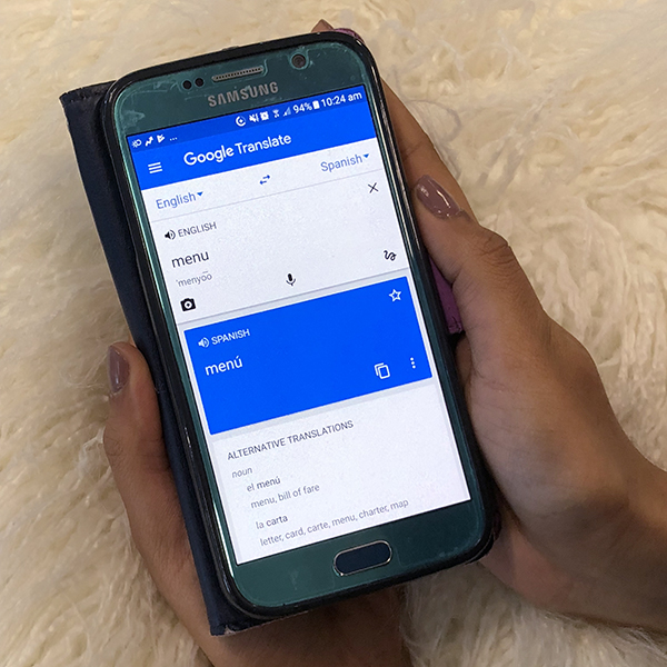 Google Translate app on a smartphone