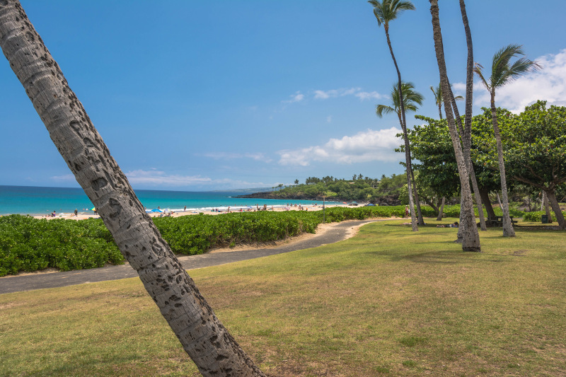 A view of the parks overlooking Hapuna Beach