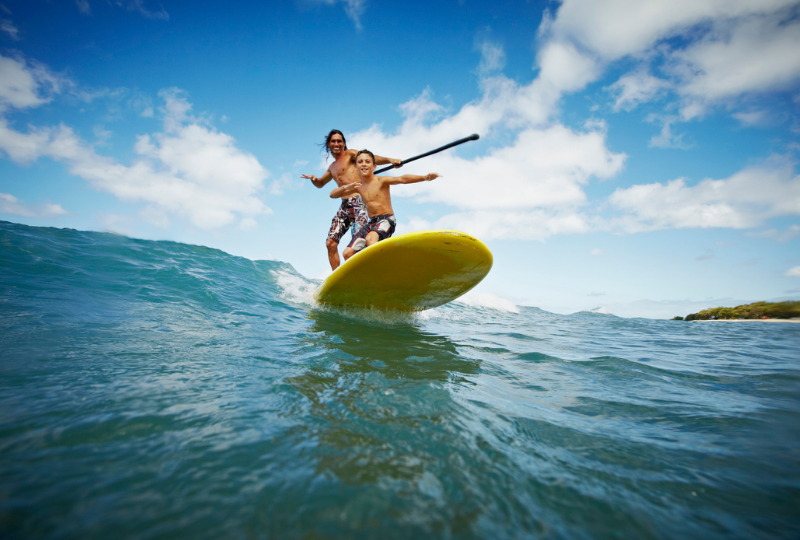 Stand-up paddleboarding off Maui