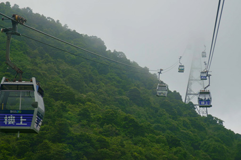Ngong Ping 360 cable cars on Lantau Island, Hong Kong.