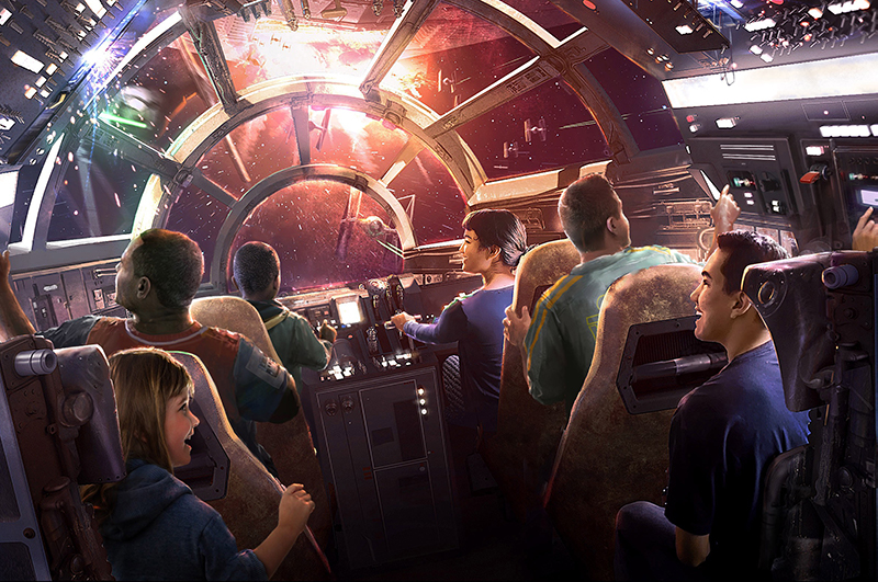 Artist's impression of the Millennium Falcon: Smugglers Run attraction, which opens May 31, 2019 at Disneyland Resort.