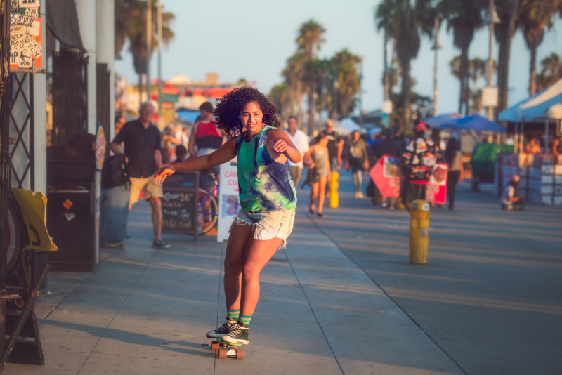 A skateboarder at Venice Beach, Los Angeles.