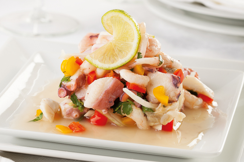 A plate of ceviche.