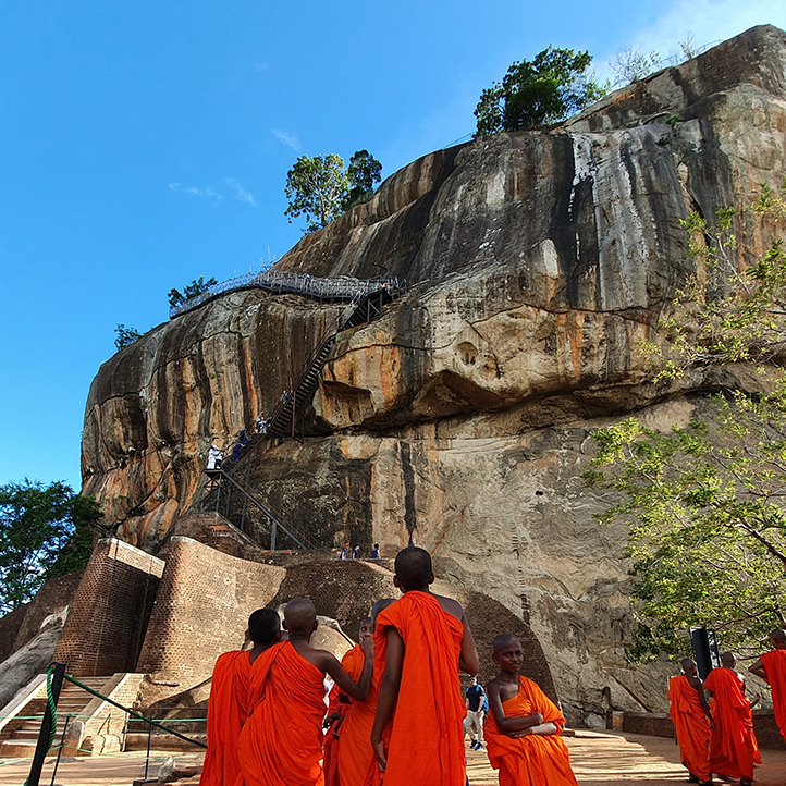 Buddhist monks at Sigiriya Rock
