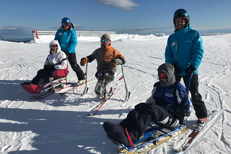 Adaptive skiers at Mount Hotham