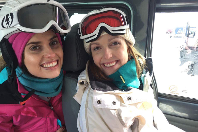 Two women ready to ski Mount Hotham