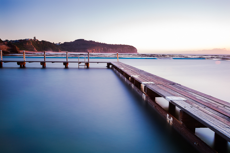 narrabeen pool with timber boardwalk