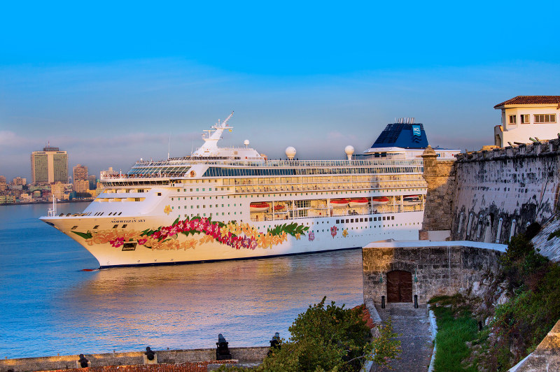 The Norwegian Sky cruise ship in Cuba's Havana port.