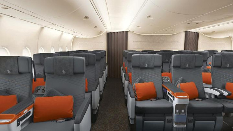 Singapore Airlines A380 premium economy class cabin 