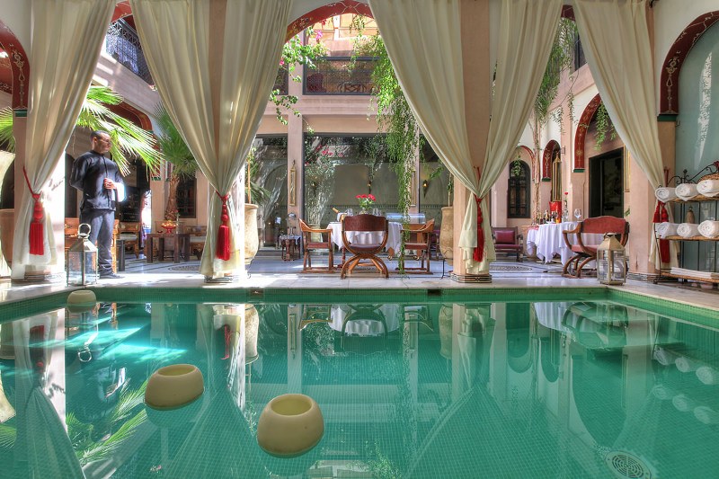 interior pool in luxury hotel Marrakesh