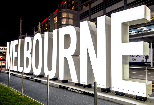 Melbourne sign at Melbourne Airport