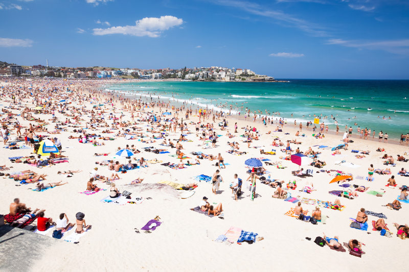Bondi Beach crowds, Sydney, Australia