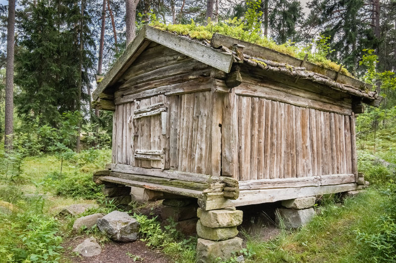 old wooden barn on the island of seurasaari, helsinki, finland