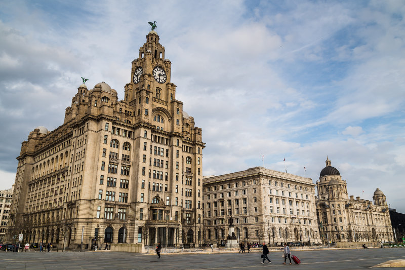 Three grand buildings in Liverpool. 