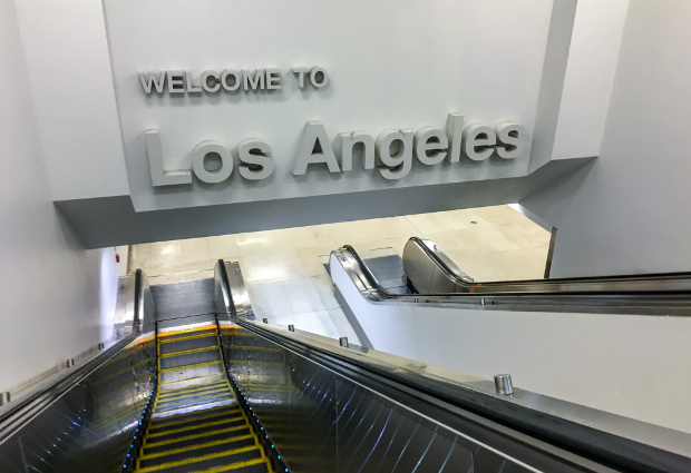 Arrivals escalator LAX, Los Angeles International Airport