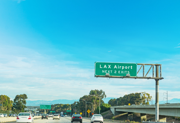 Road sign to LAX