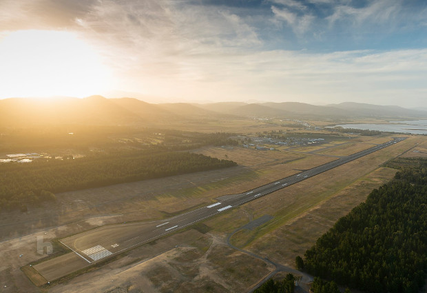 Aerial view of Hobart Airport
