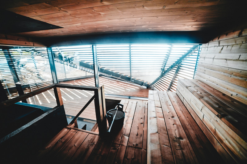 interior loyly sauna, helsinki finland