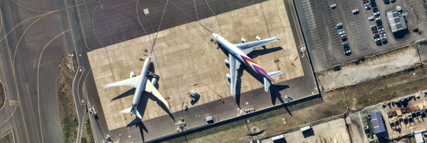 aerial view of aircraft at sydney airport