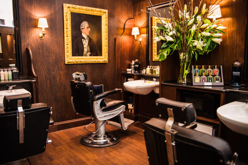 interior of Truefitt & Hill barber salon
