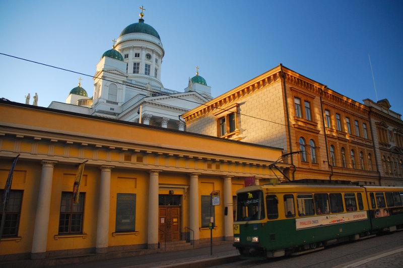 tram in city of Helsinki