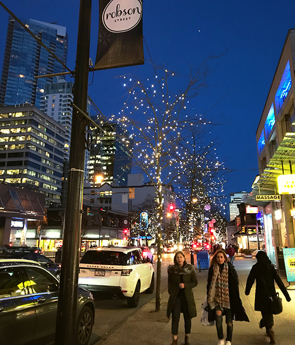 Robson Street, Vancouver by night