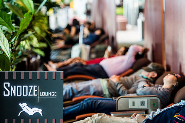 A public sleeping area in Changi Airport