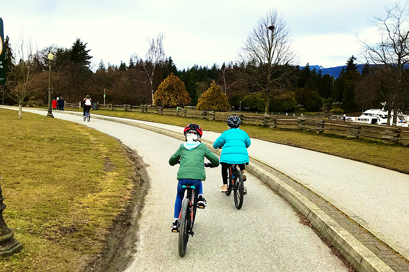 Cyclists at Stanley Park, Vancouver