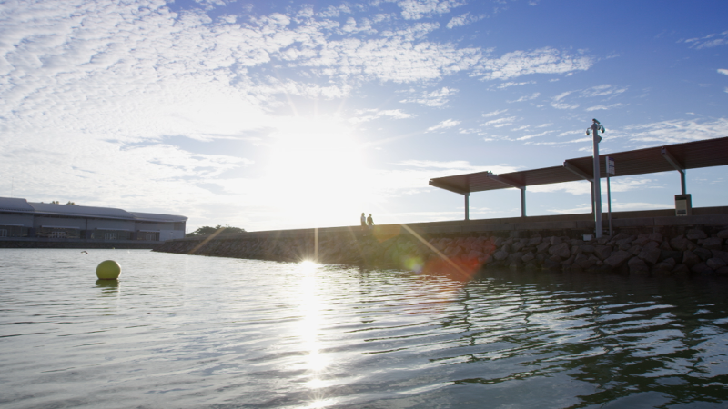 walking along darwin waterfront