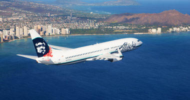 Alaska Airlines flight over Hawaii