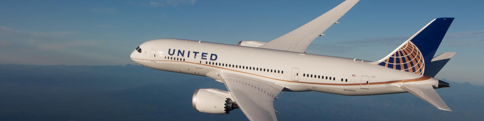 United Airlines' Dreamliner 787-9 in the sky. Image: Courtesy.